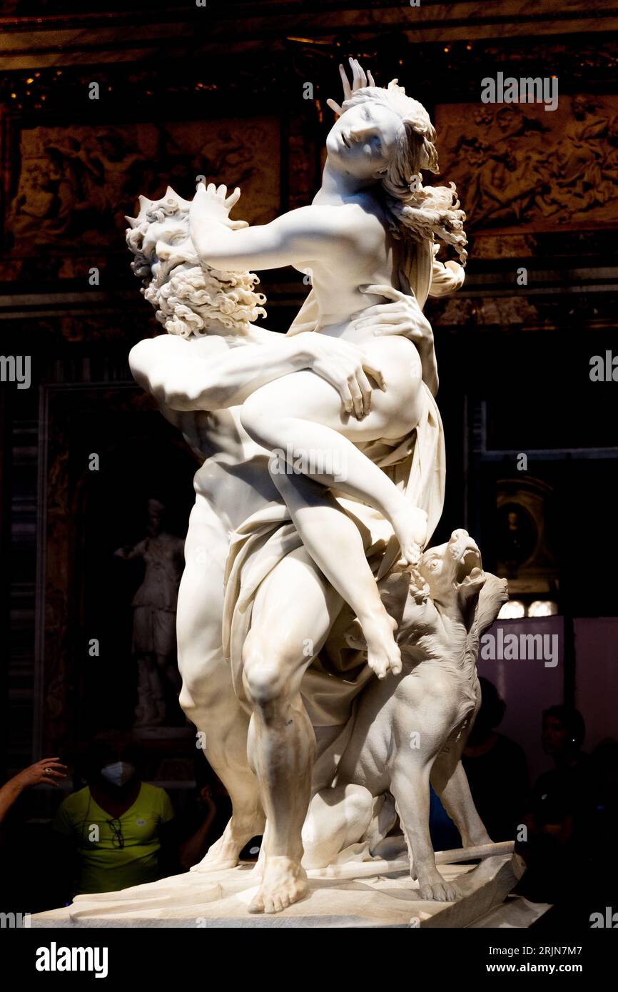Rome, Italy - October 20, 2022: Statues and Paintings at The Borghese Gallery Stock Photo