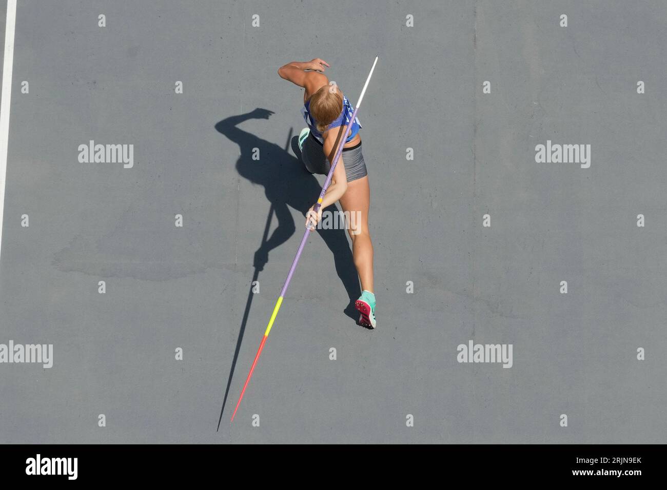 Gedly Tugi, of Estonia, competes in the Women's javelin throw qualification during the World