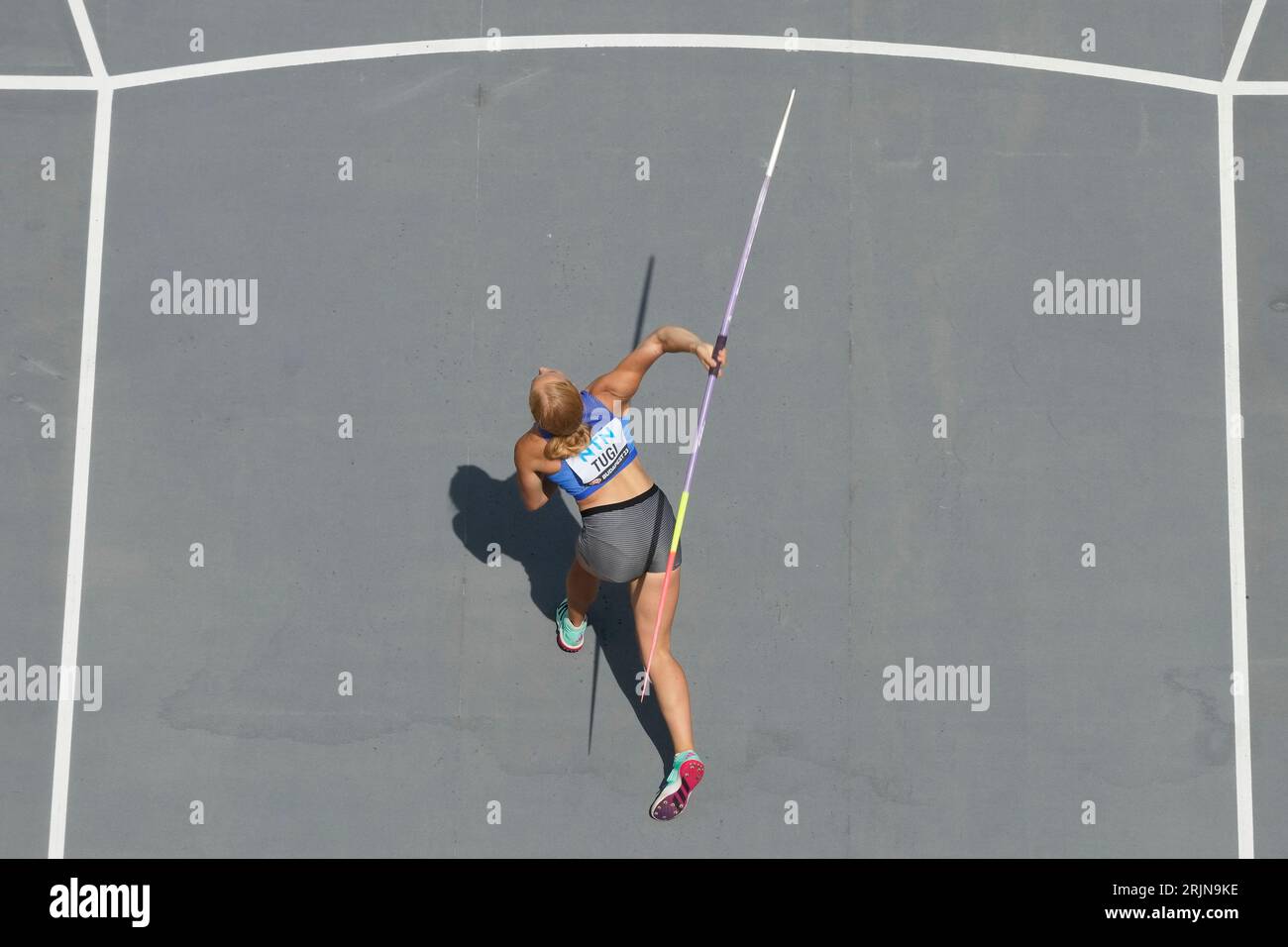 Gedly Tugi, of Estonia, competes in the Women's javelin throw qualification during the World