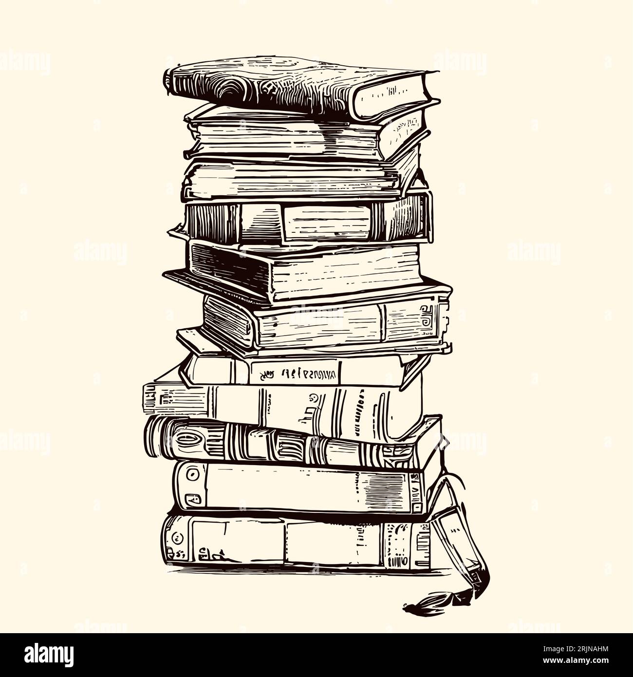 books watercolor for print design. Education, knowledge concept. Hand drawn  vector illustration. Vintage vector texture. Old paper Stock Vector Image &  Art - Alamy