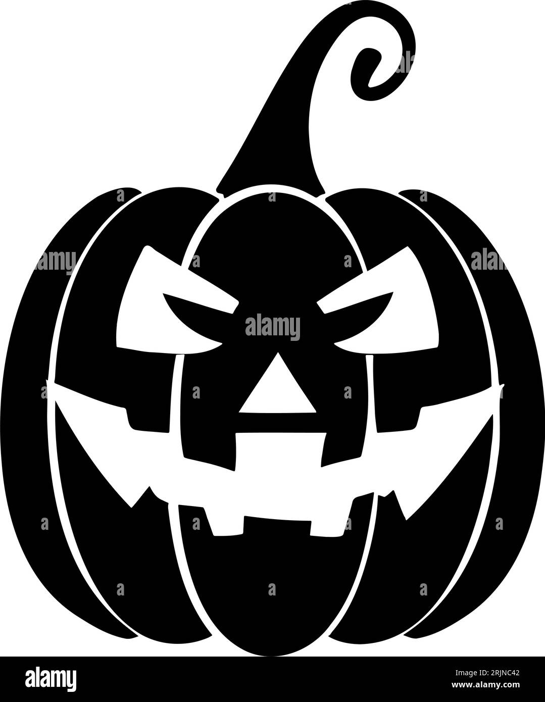 Jack O Lantern Silhouette. Halloween pumpkin. Vector illustration Stock ...