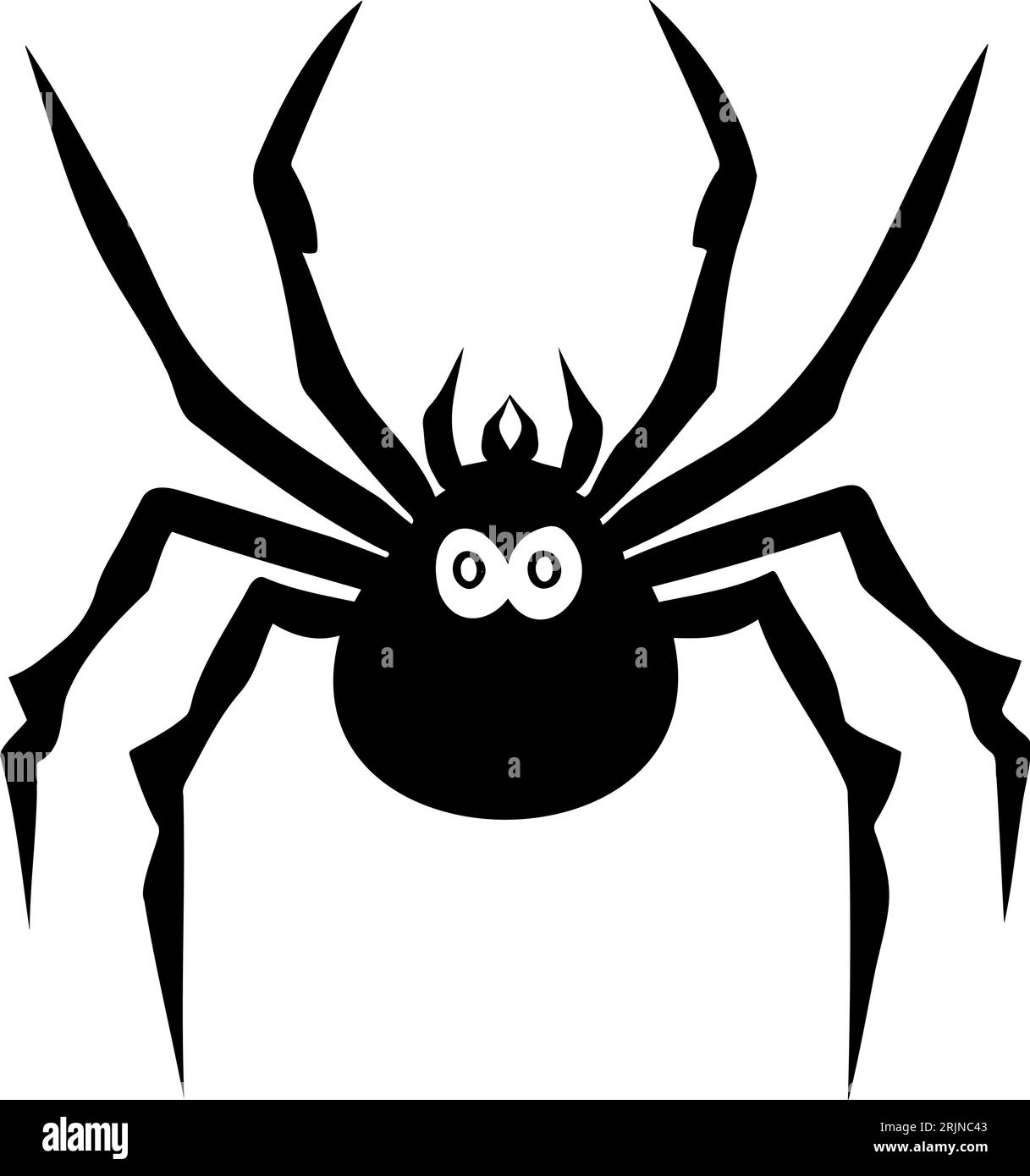 Cartoon Halloween spider silhouette. Vector illustration Stock Vector