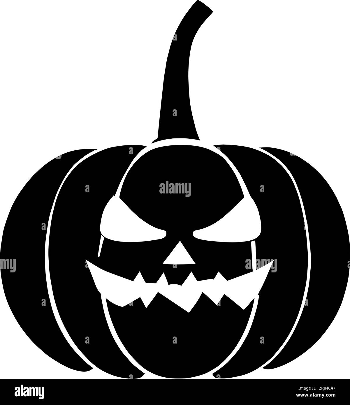 Jack O Lantern Silhouette. Halloween pumpkin. Vector illustration Stock