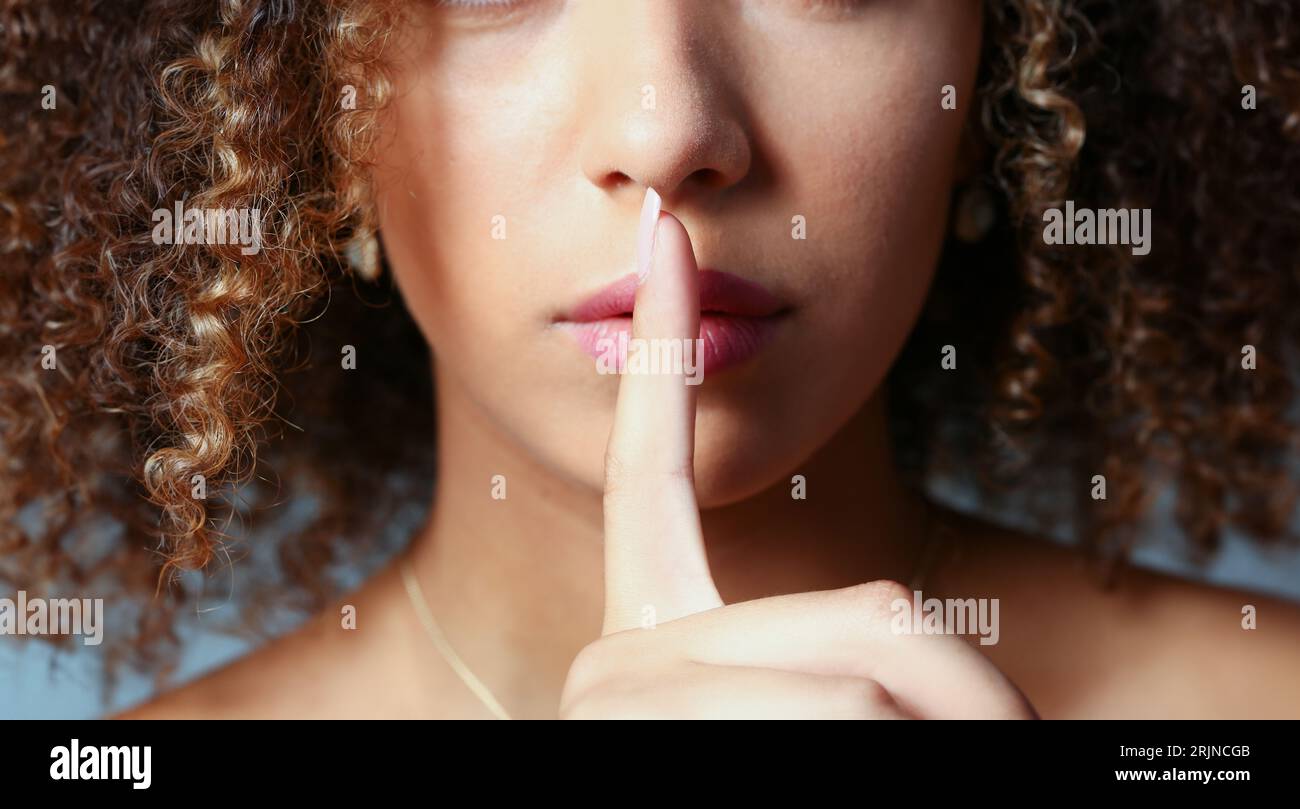 Beautiful black woman portrait. She opens her Stock Photo