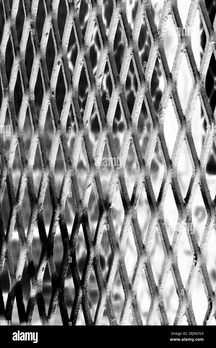 Chain link fence detail Black and White Stock Photos & Images - Alamy