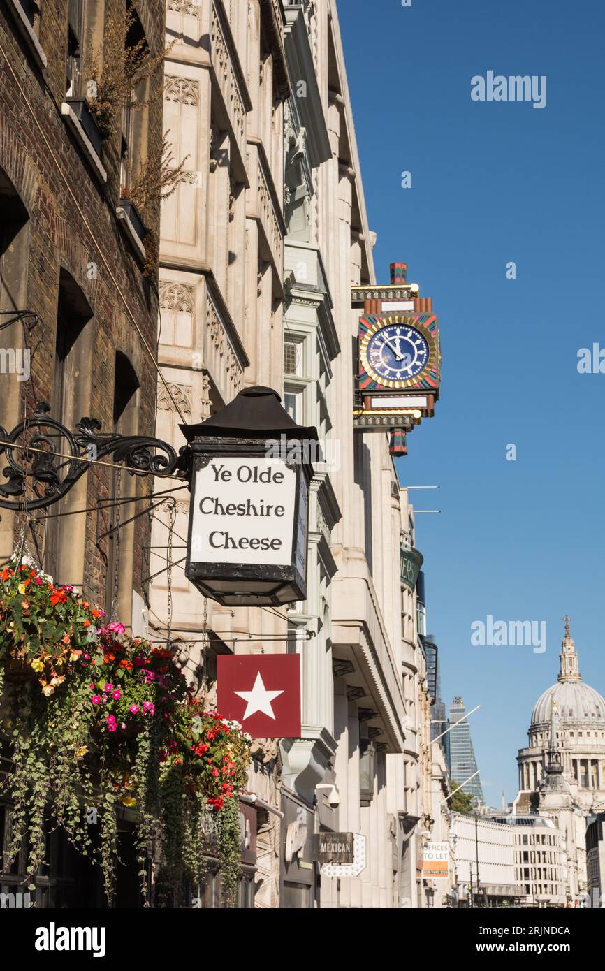 The ornamental clock on Peterborough House, the old Daily Telegraph building on Fleet Street, London, England, U.K. Stock Photo