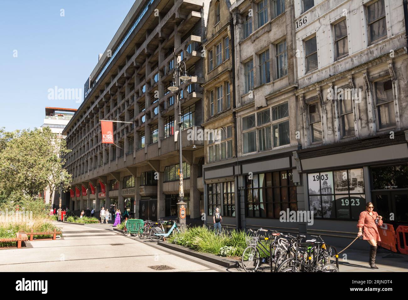 The front facade of King's College London, The Strand, London, England ...