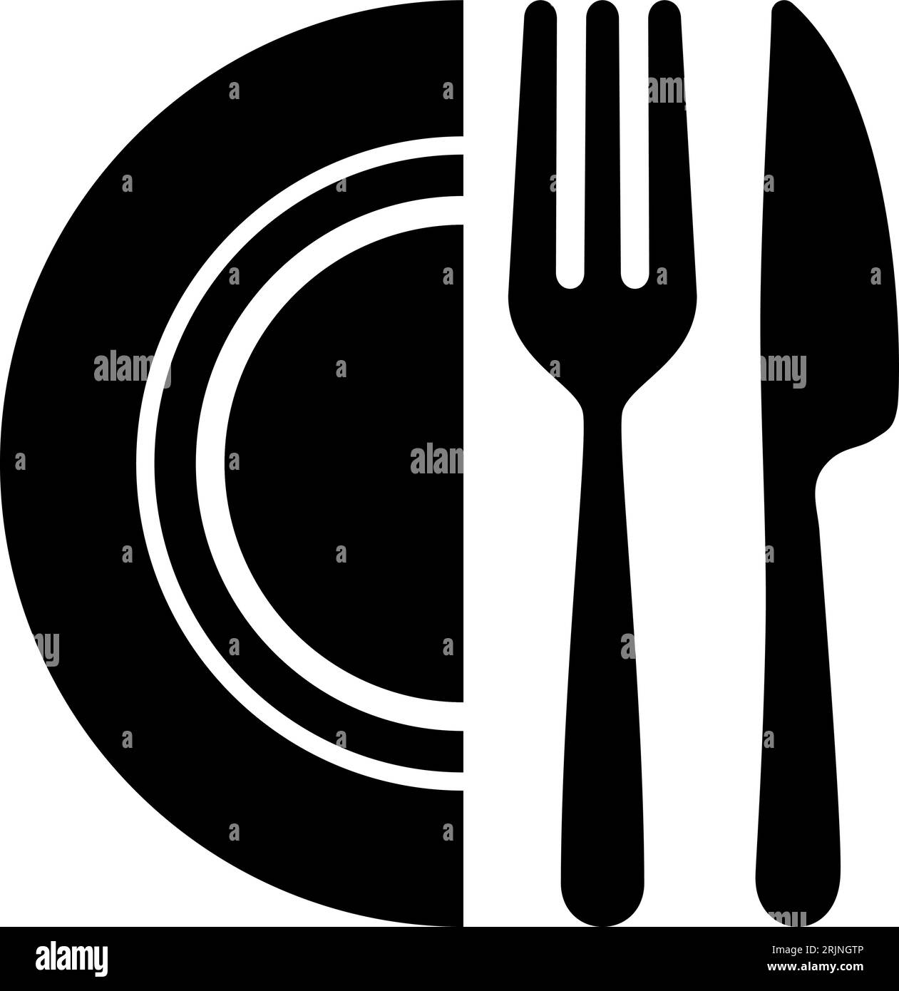 Cutlery flat icon as concept of business lunch location place Stock Vector