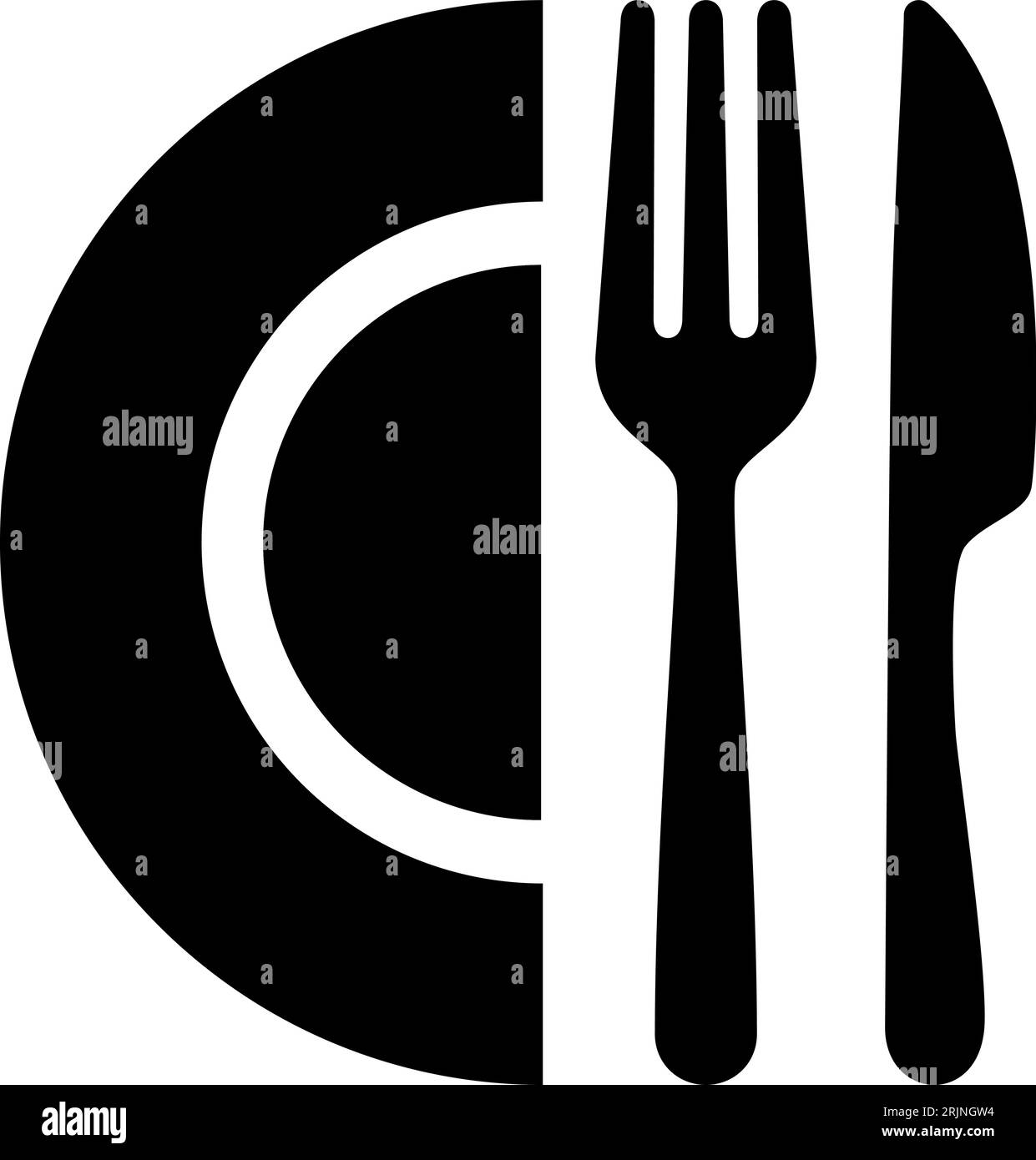 Cutlery flat icon as concept of restaurant or cafe symbol for business lunch Stock Vector