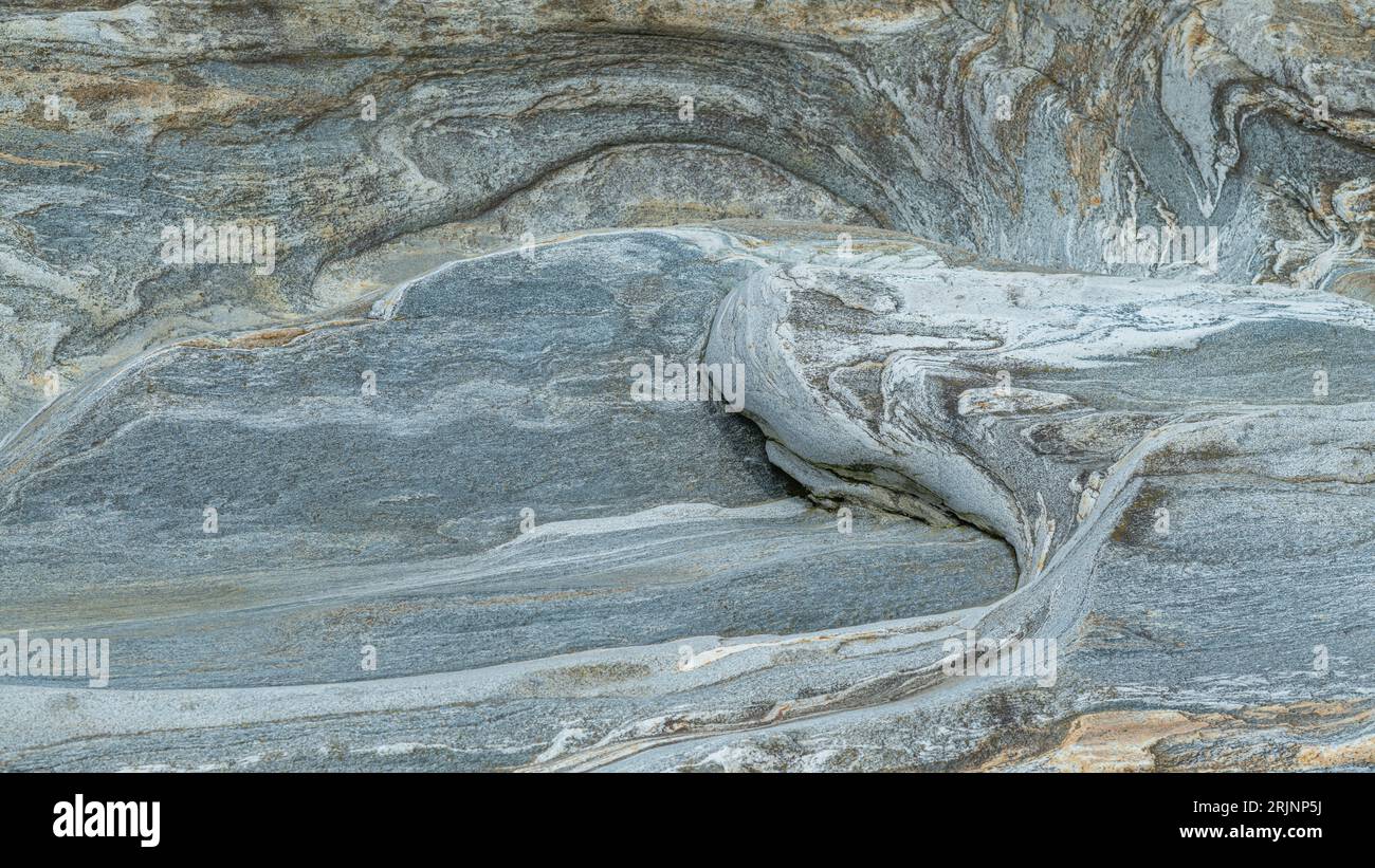 A rock surface reveals an intricate and interesting pattern of texture ...