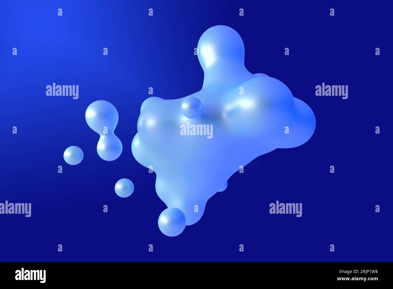 An illustration of a blue liquid with several different layers of