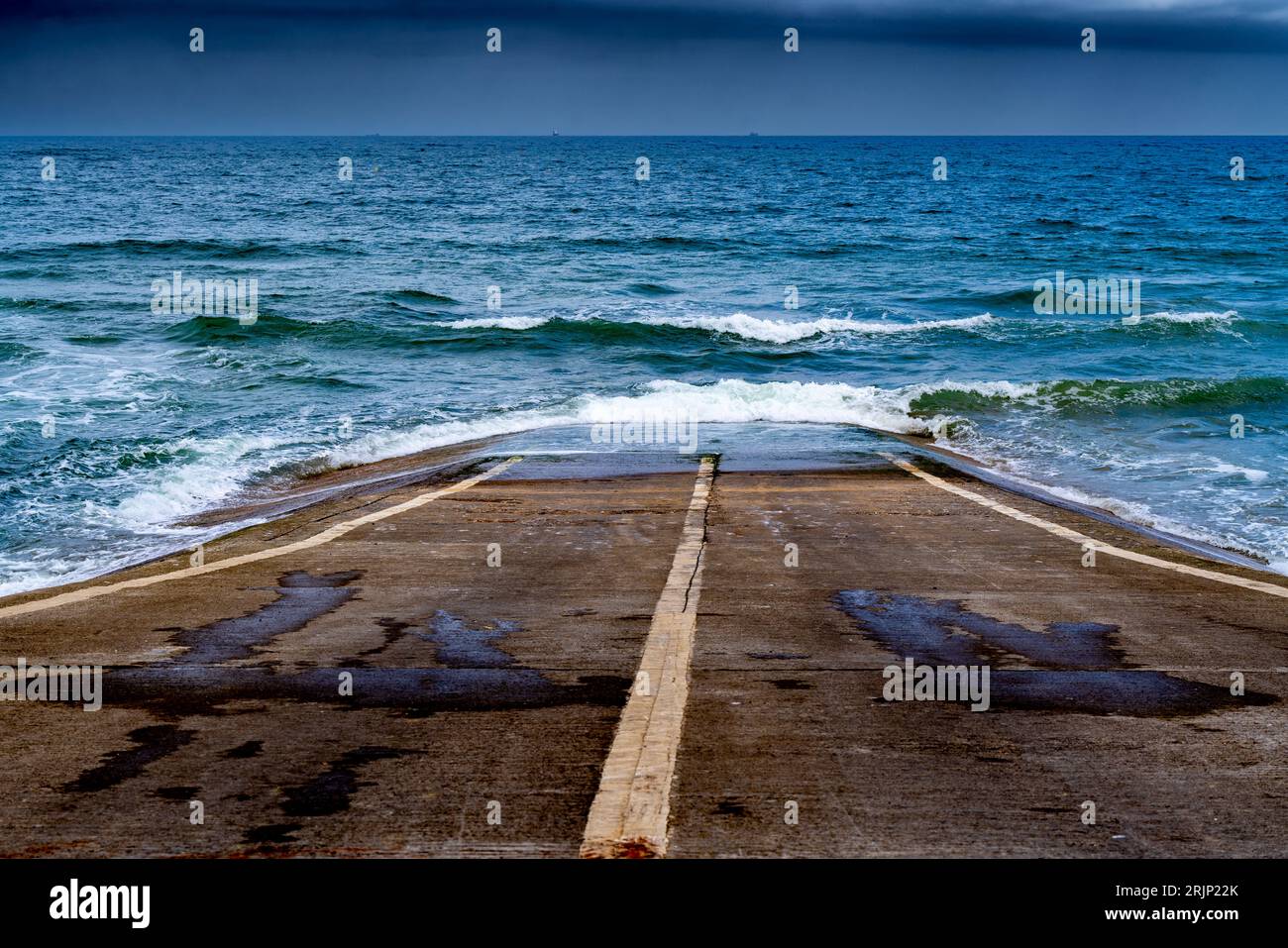 seaside boat ramps, slipways Stock Photo