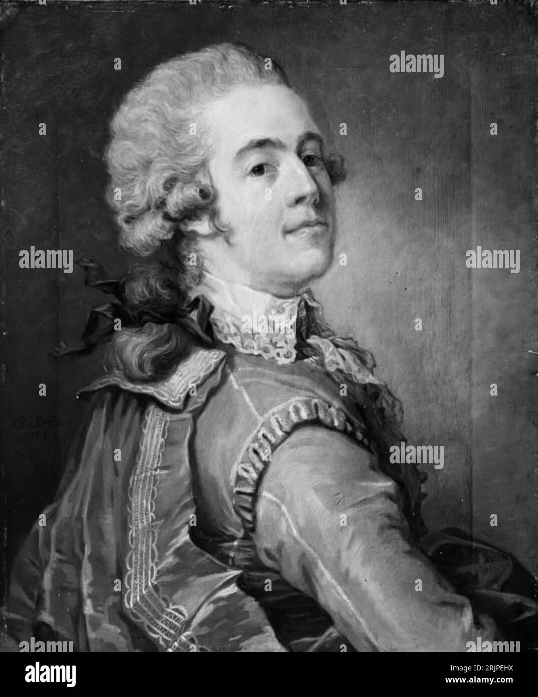 Portrait of Claes Fredrik Horn 1783 by Carl Frederik von Breda Stock Photo