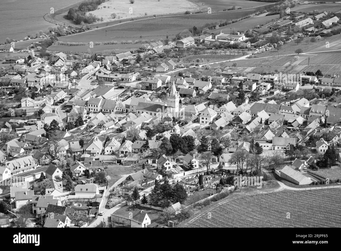 Small village in Moravia Black and White Stock Photo Alamy