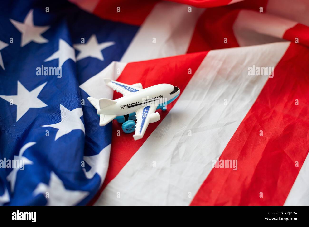 Travel in united states of america blank commercial airplane with four
