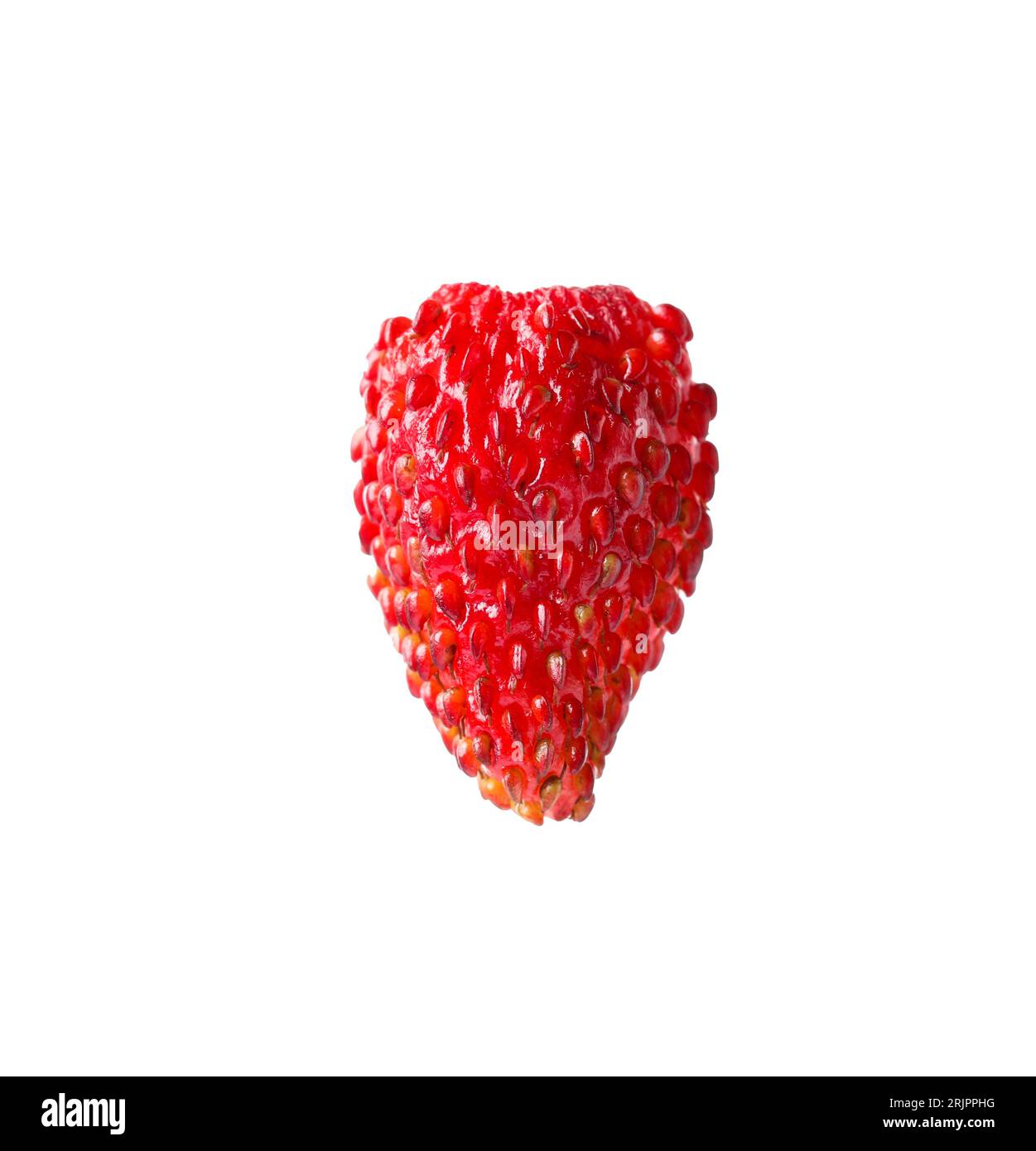 One ripe wild strawberry isolated on white Stock Photo - Alamy