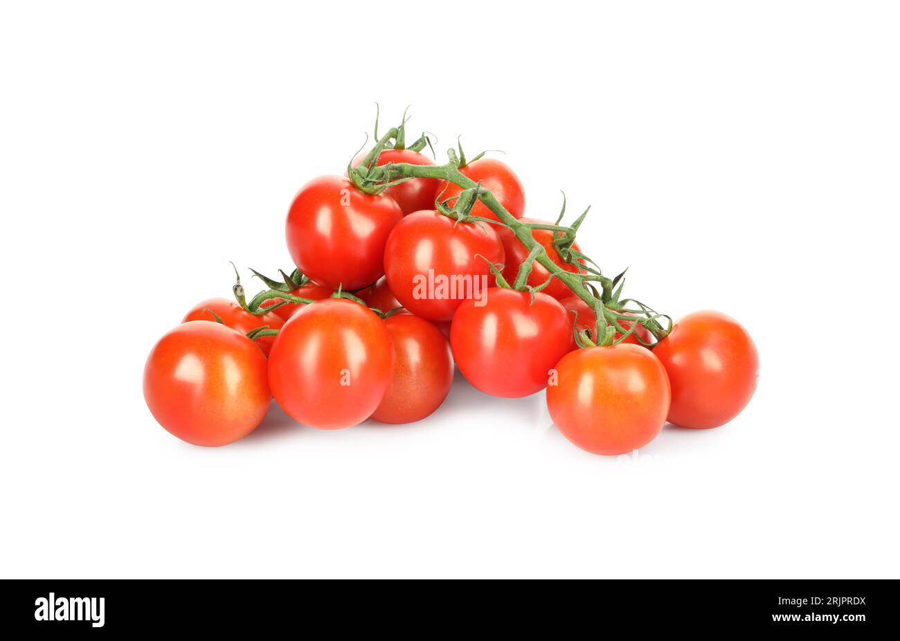 Branches of red ripe cherry tomatoes isolated on white Stock Photo - Alamy