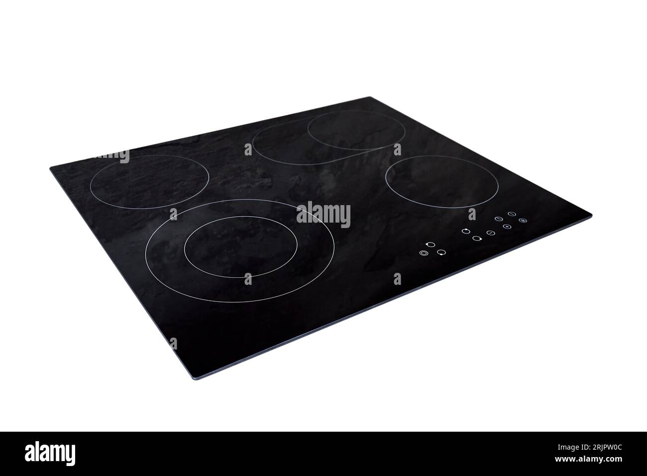 Modern kitchen luxurious interior with black induction or electric hob