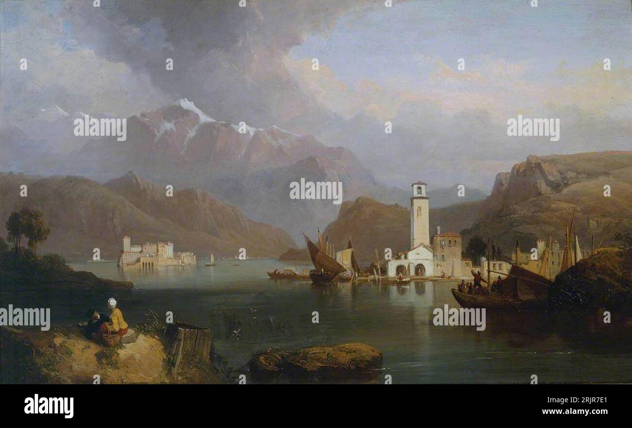 Lake Como 1825 by Clarkson Frederick Stanfield Stock Photo