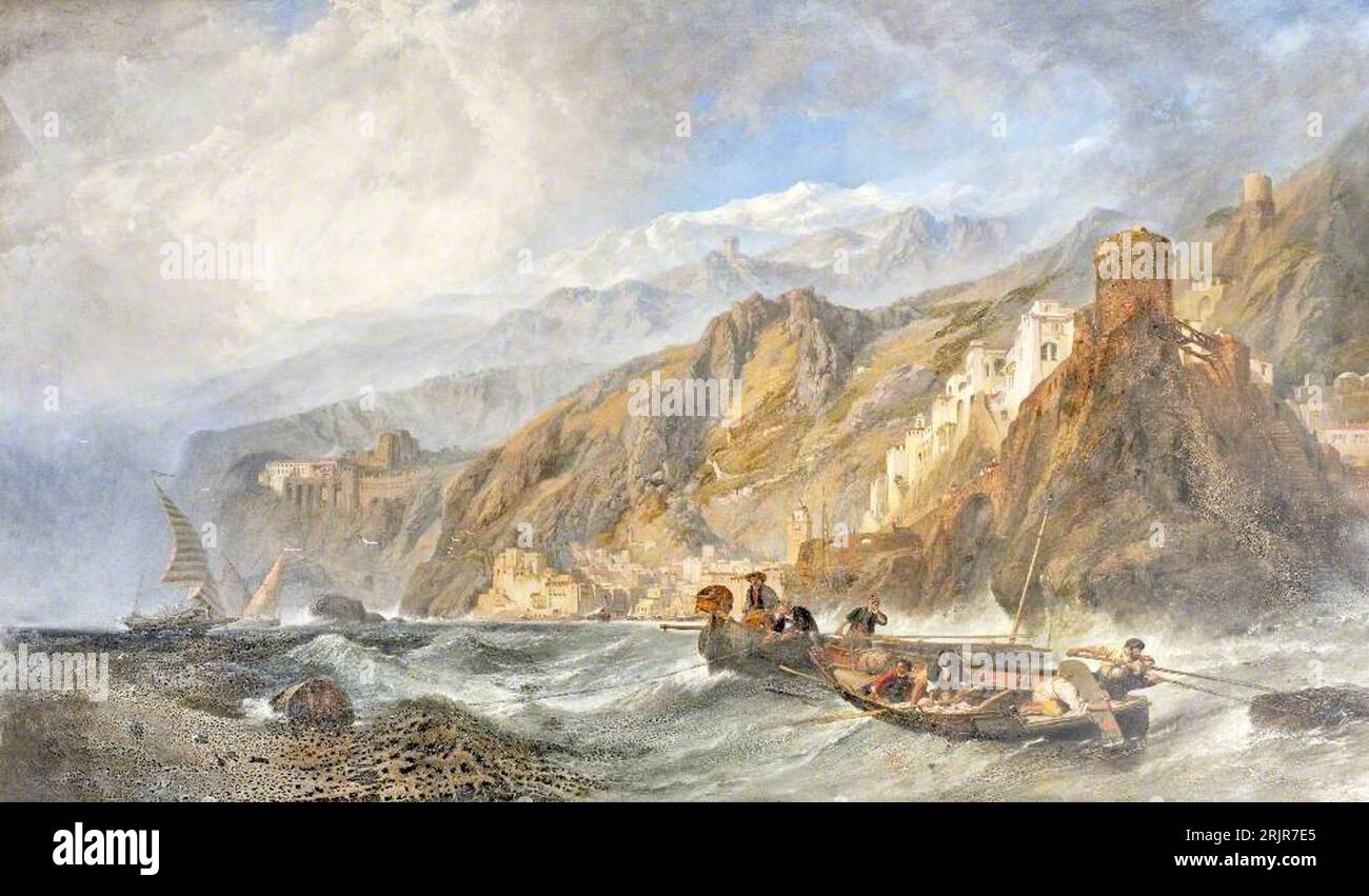 Amalfi (Birthplace of the Mariner's Compass) by Clarkson Frederick Stanfield Stock Photo