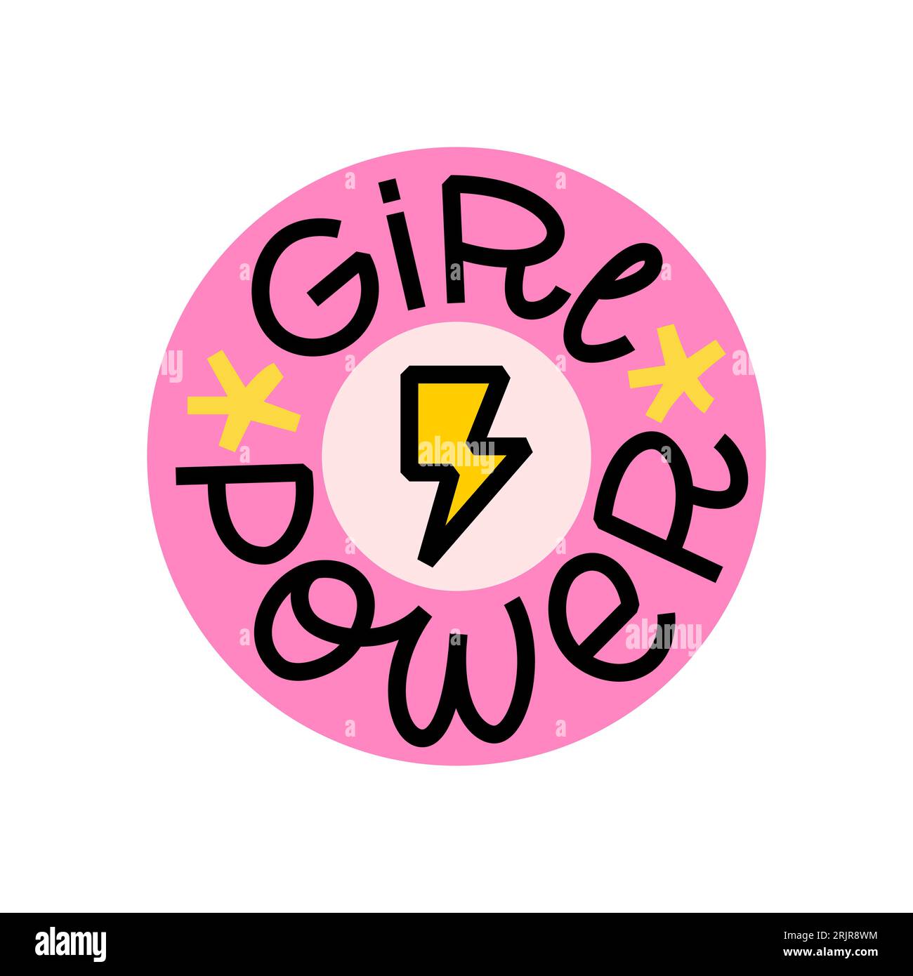 GIRL POWER logo stamp quote. Girl power word. Trendy graphic design with text girl power and