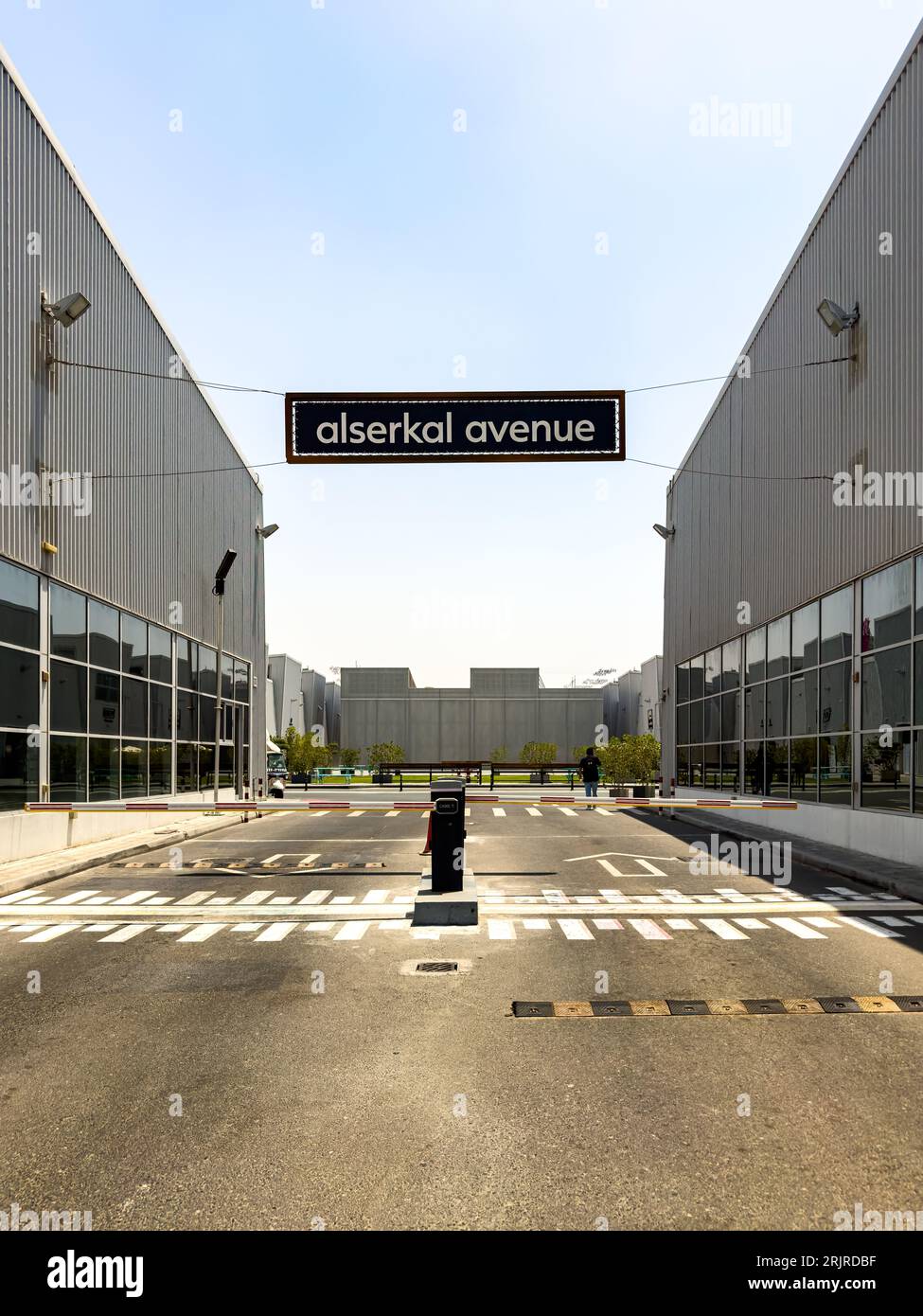 Alserkal Avenue is an industrial compound consisting of art galleries in the industrial zone of Al Quoz, in Dubai Stock Photo
