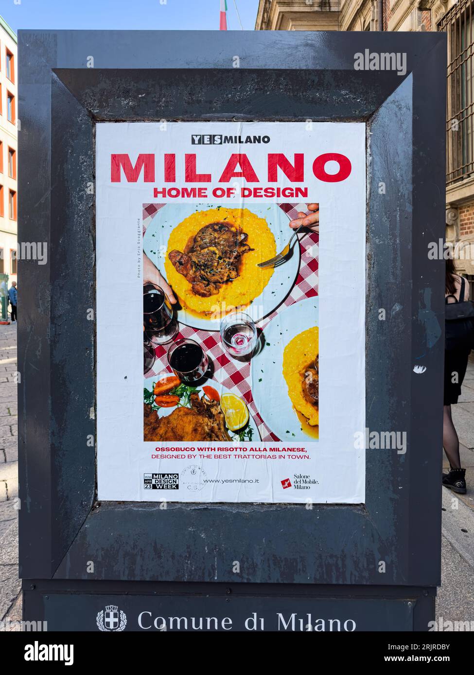 Milano Home of Design Poster on A Bus Stop during Milan Design