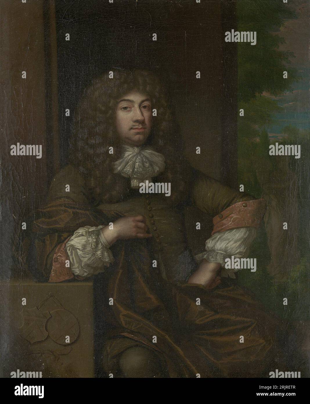 Portrait of Jan Boudaen Courten (1635-1716), lord of St. Laurens, Schellach and Popkensburg, Judge and alderman of Middelburg between 1690 and 1753 by Philip van Dijk Stock Photo
