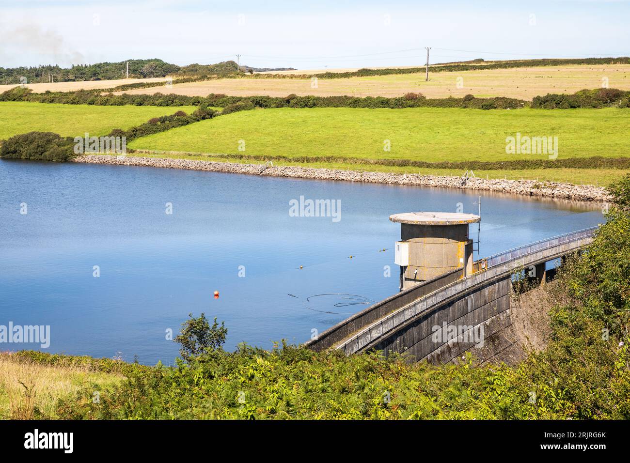Drift, UK. 23rd Aug, 2023. Drift Reservoir and Dam water level looks