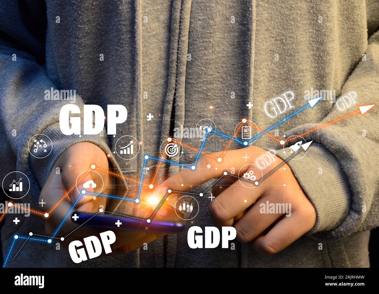 The concept of gross domestic product GDP Stock Photo