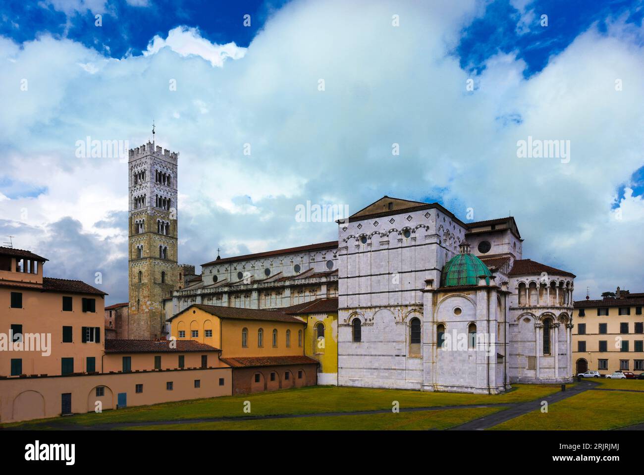 Rear view of the San Martino Cathedral in Lucca Stock Photo