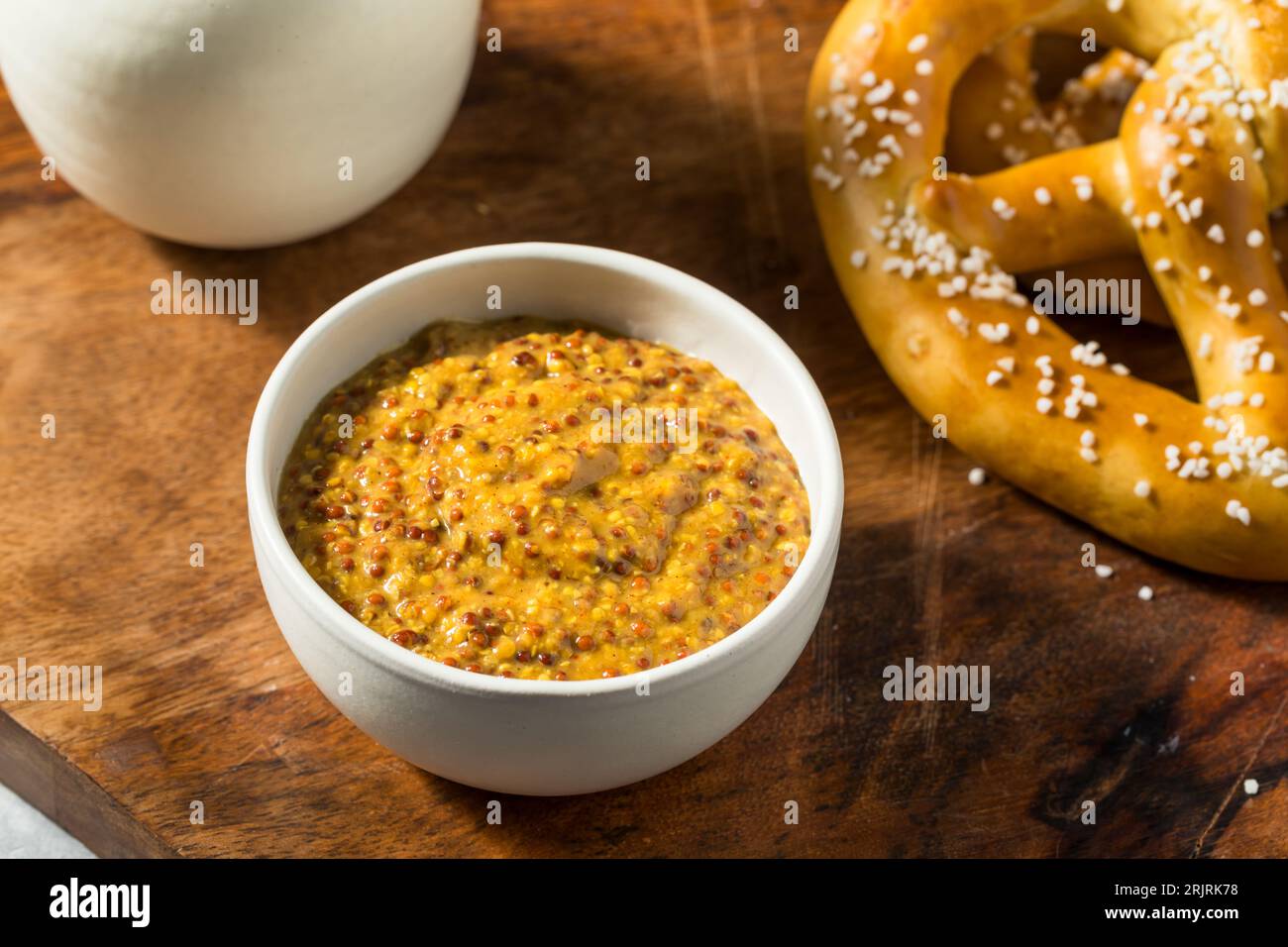 Organic Brown Spicy Grainy Mustard in a Bowl Stock Photo Alamy