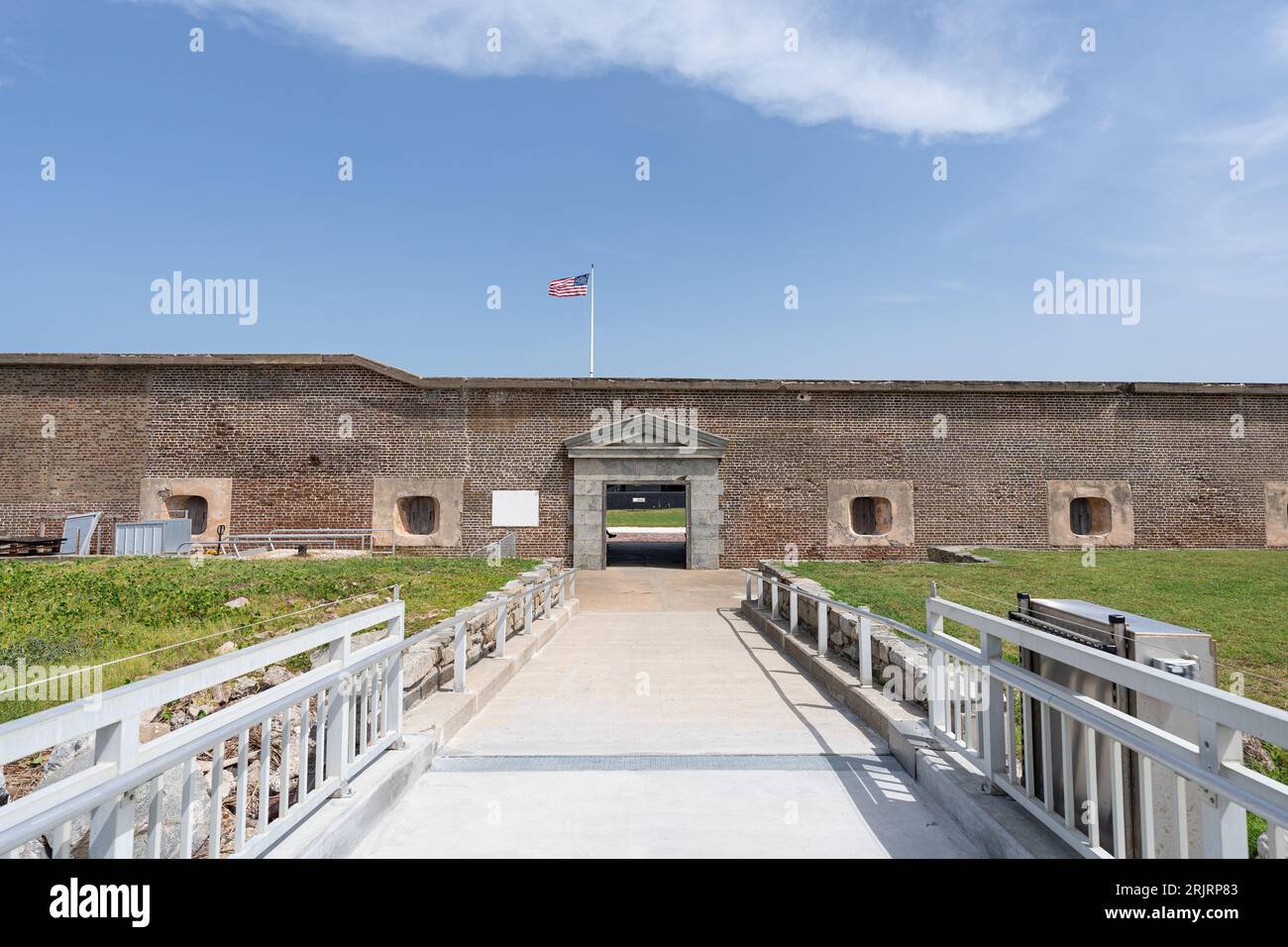 The entrance of Fort Sumter National Monument where the American Civil War started Stock Photo
