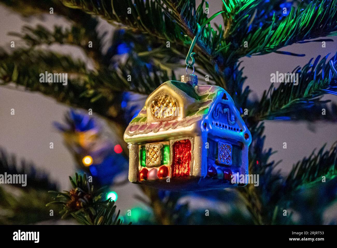 Christmas Tree Small House on a Tree Stock Photo Alamy