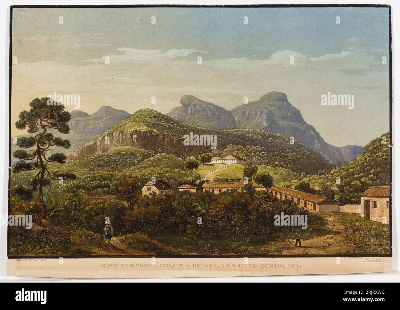 Novo Friburgo (Colonia Suissa, ao Morro Queimado) 1839 by Friedrich Salathé Stock Photo