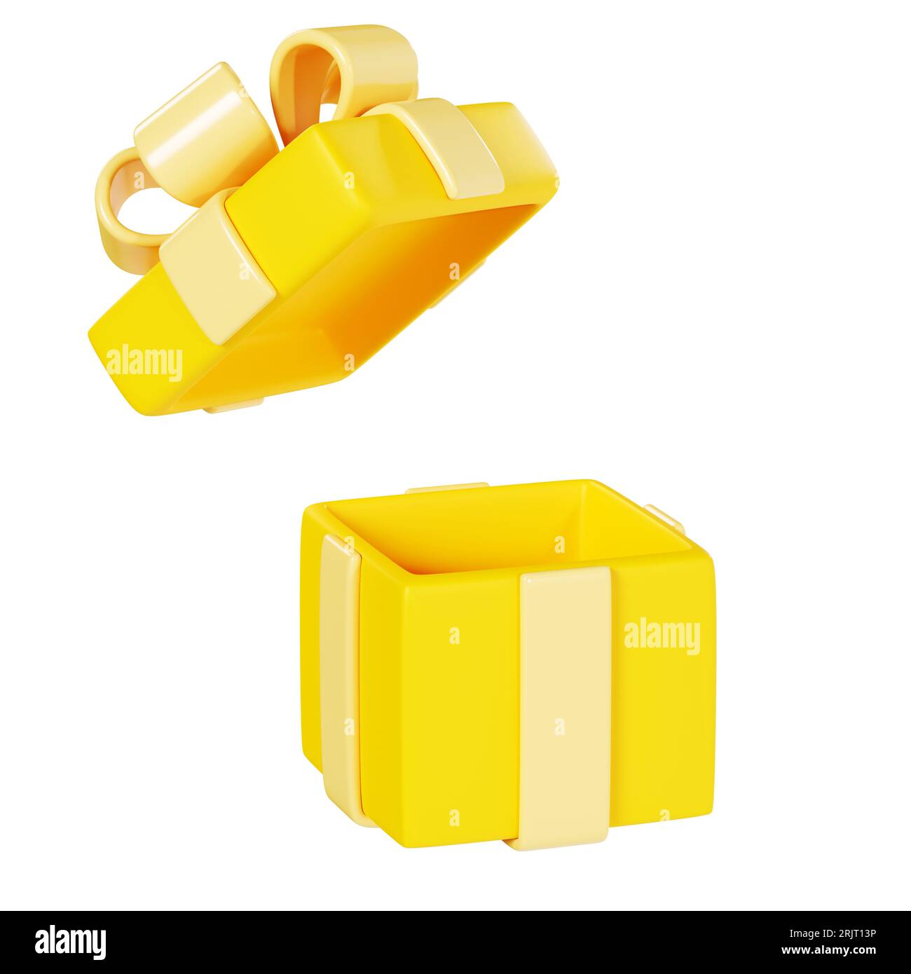 3d yellow gift box hi-res stock photography and images - Alamy