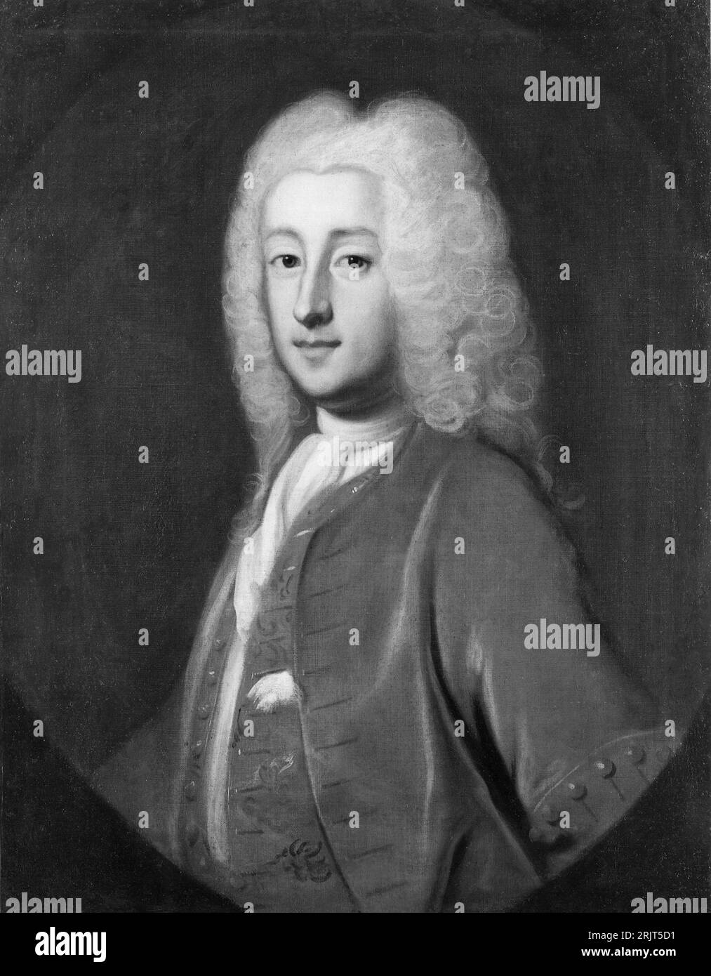 Lars Cronhielm of Flosta (1698-1755), count, chamberlain, chief judge, married to 1. Eleonora Magdalena Mariana Posse of Säby, 2. Ulrika Christina Duwall Unknown date by Georg Engelhard Schröder Stock Photo