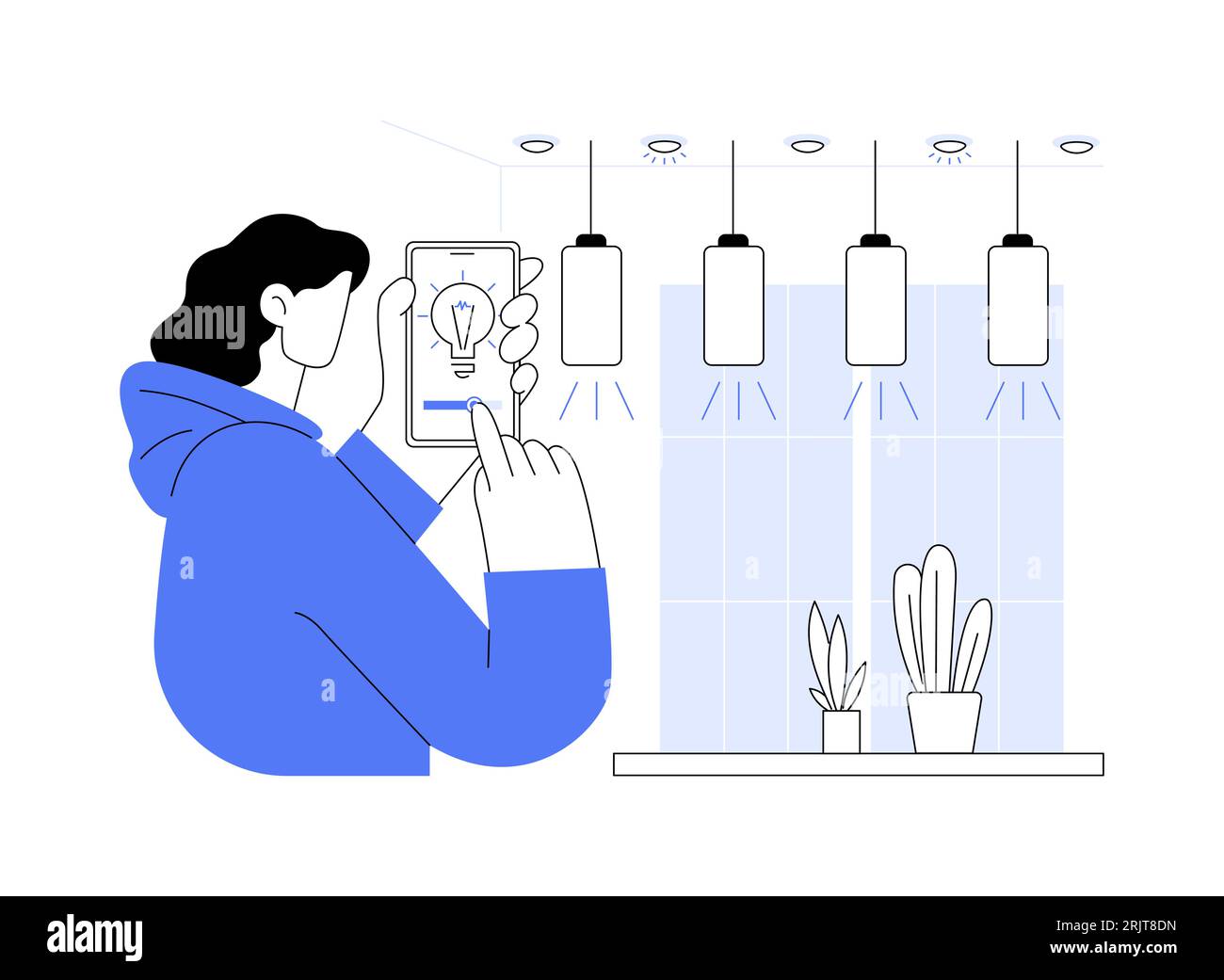 Lighting control system abstract concept vector illustration Stock