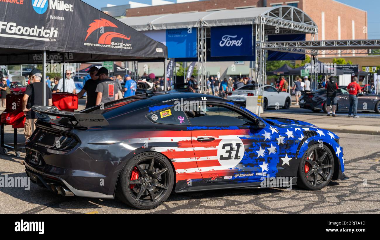 FERNDALE, MI/USA AUGUST 16, 2023 A Ford Mustang GT 500 Holley NMRA