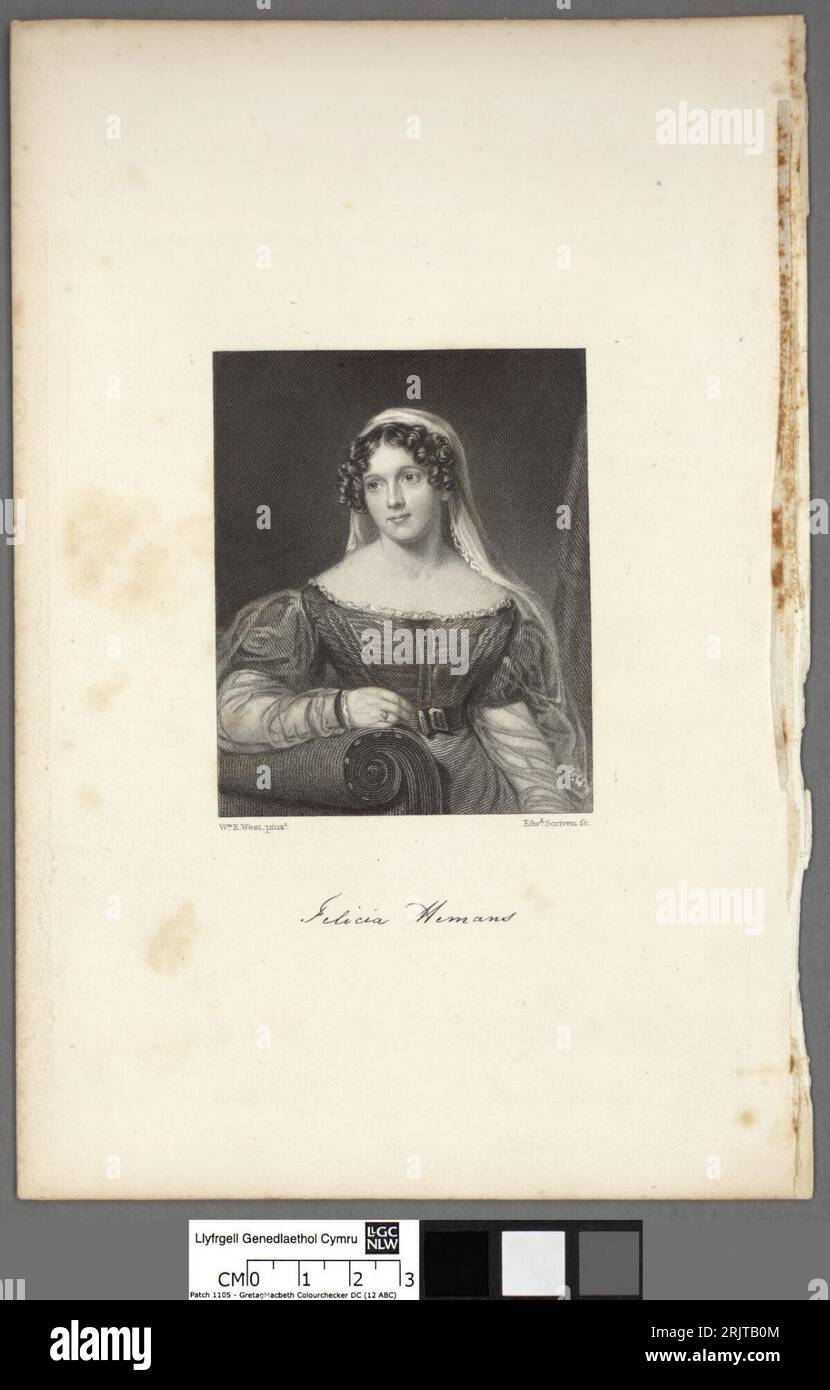 Felicia Hemans before 1841 by Edward Scriven Stock Photo