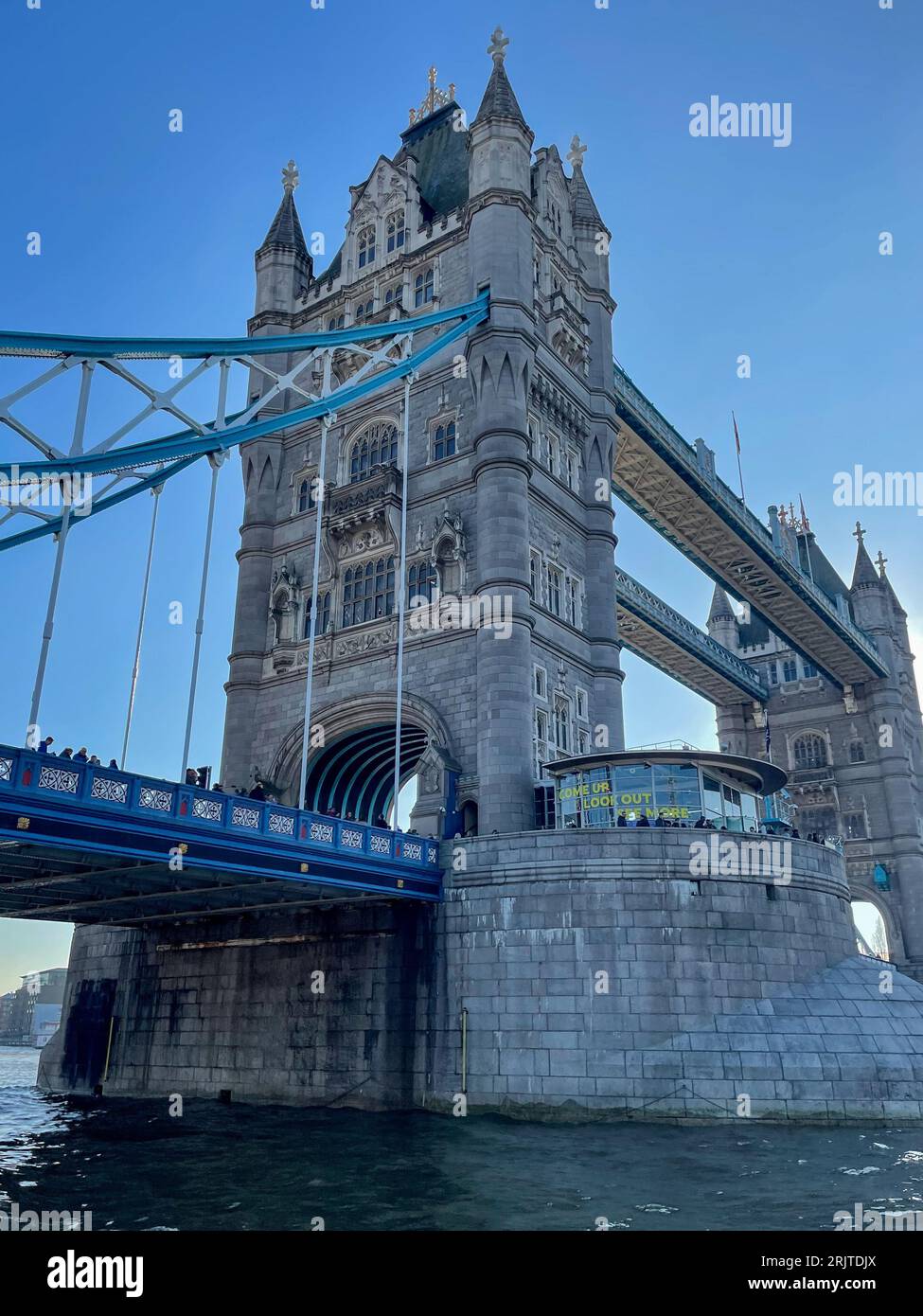 A scenic shot of a bustling city skyline featuring a large bridge: London Stock Photo