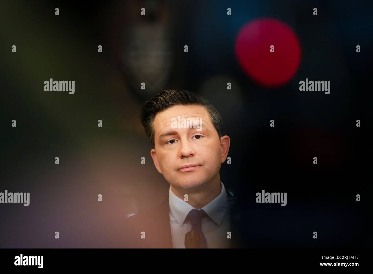 Ottawa, Can. 23rd Aug, 2023. Conservative Leader Pierre Poilievre holds