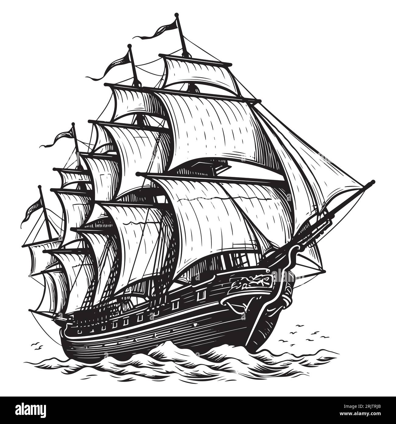 Sailing Ship At Sea Stock Vector Image Art Alamy sailing-ship-at-sea-stock-vector-image-art-alamy
