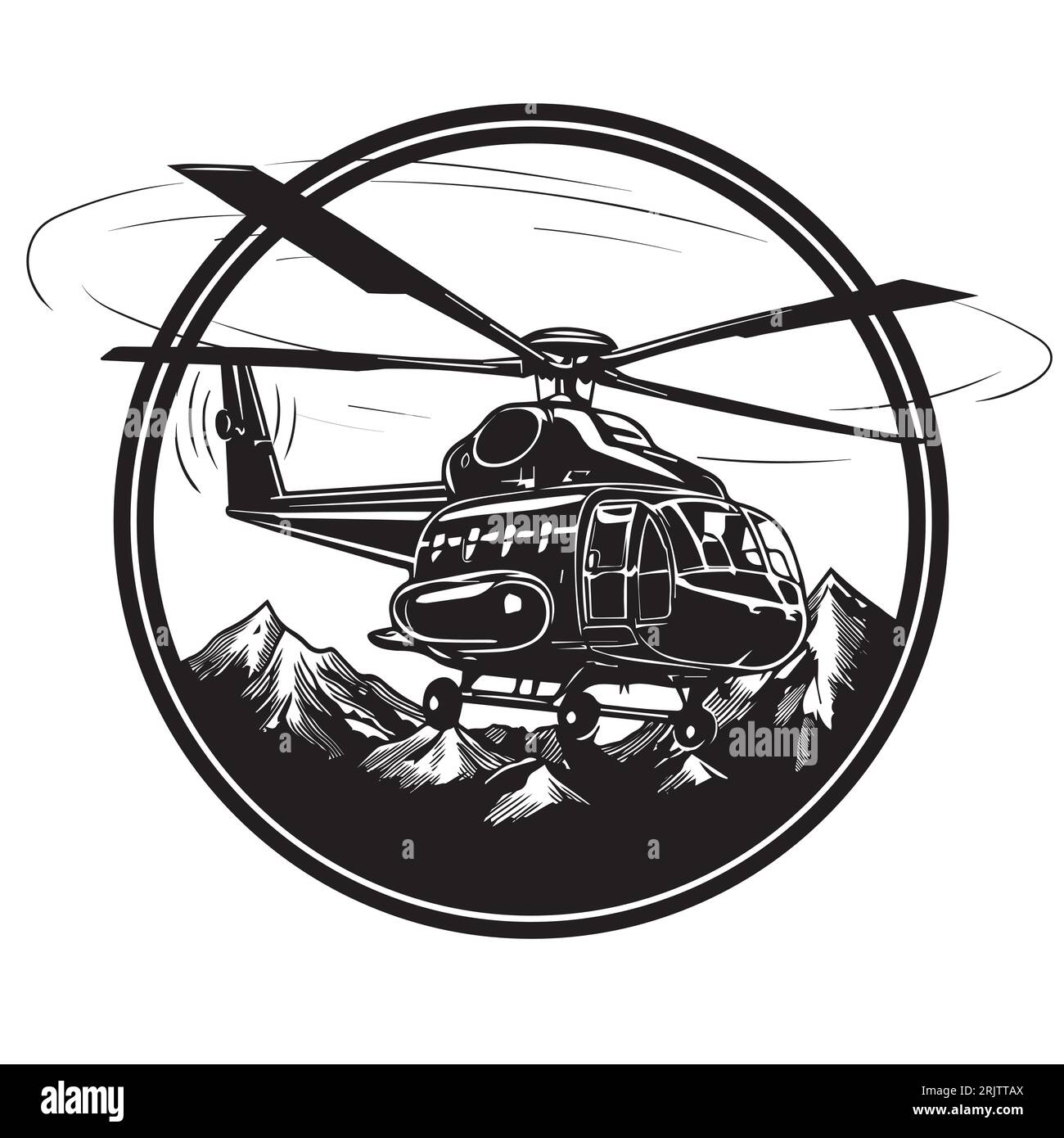 Propeller helicopter Black and White Stock Photos & Images Alamy