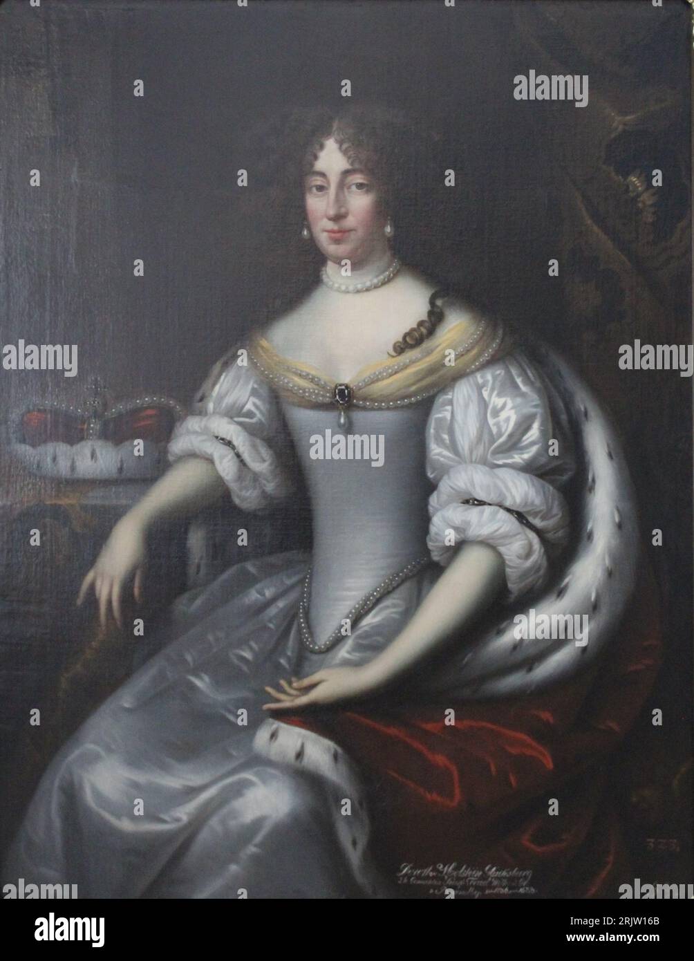 Portrait of Dorothea Sophie von Schleswig-Holstein-Sonderburg-Glücksburg 1675 by Jan de Baen Stock Photo