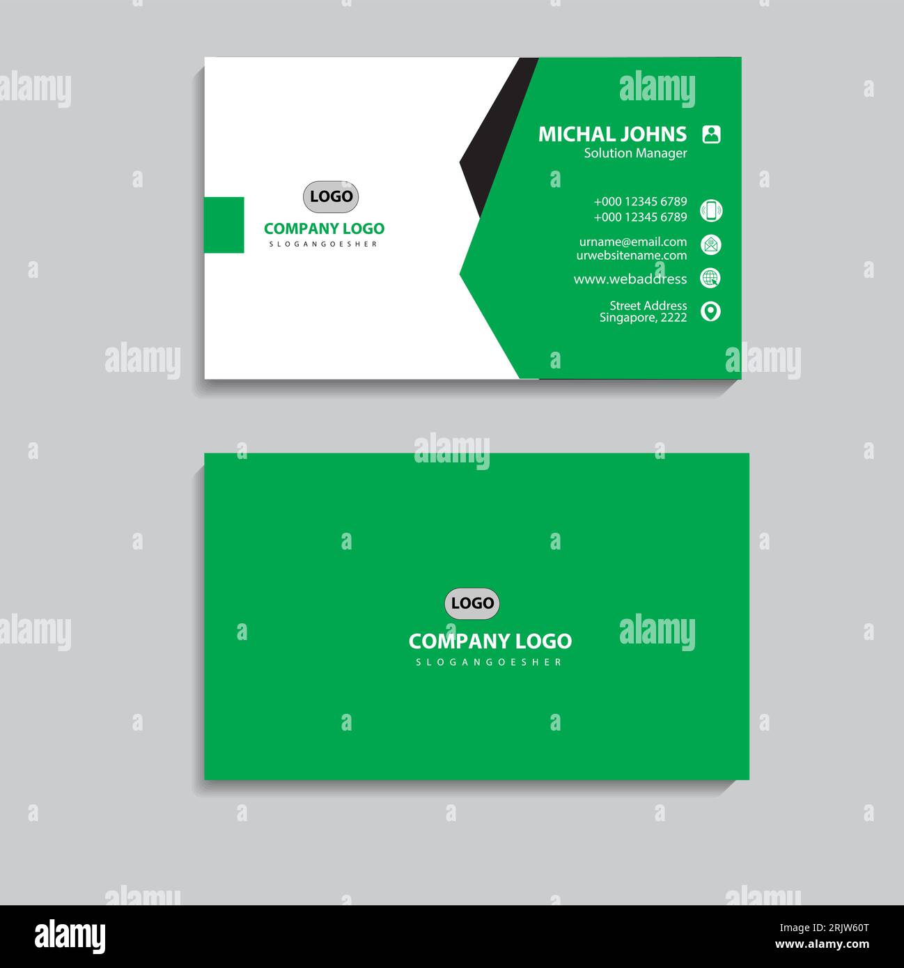 Business card set creative and clean business card template Stock