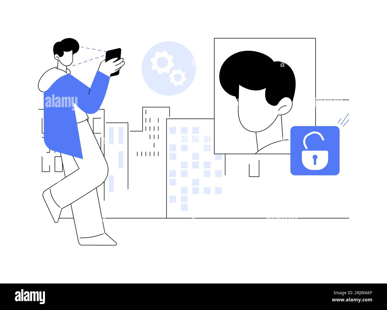 Facial recognition abstract concept vector illustration Stock Vector ...