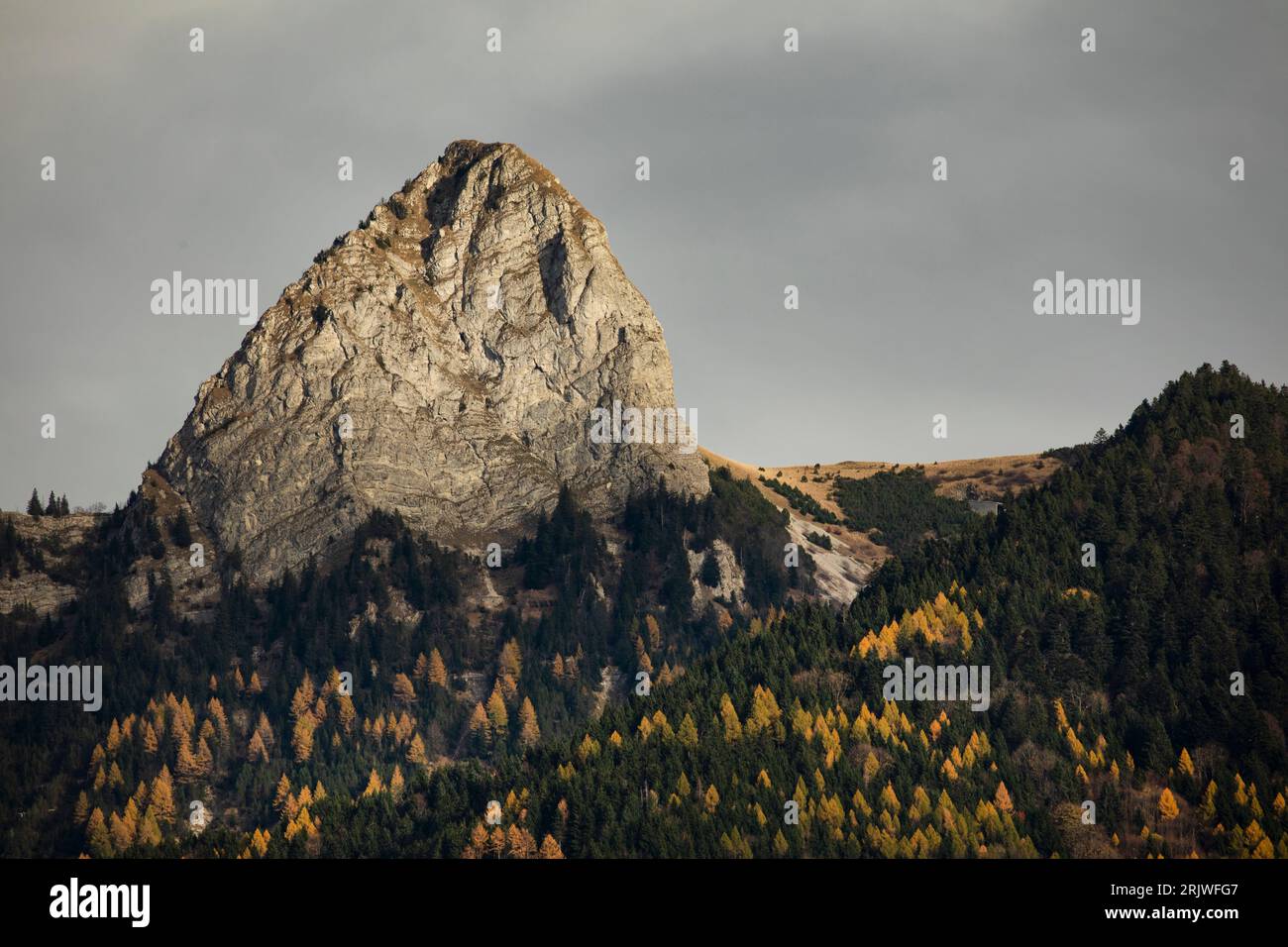 Dent de Jaman peak seen from Montreux Switzerland Stock Photo