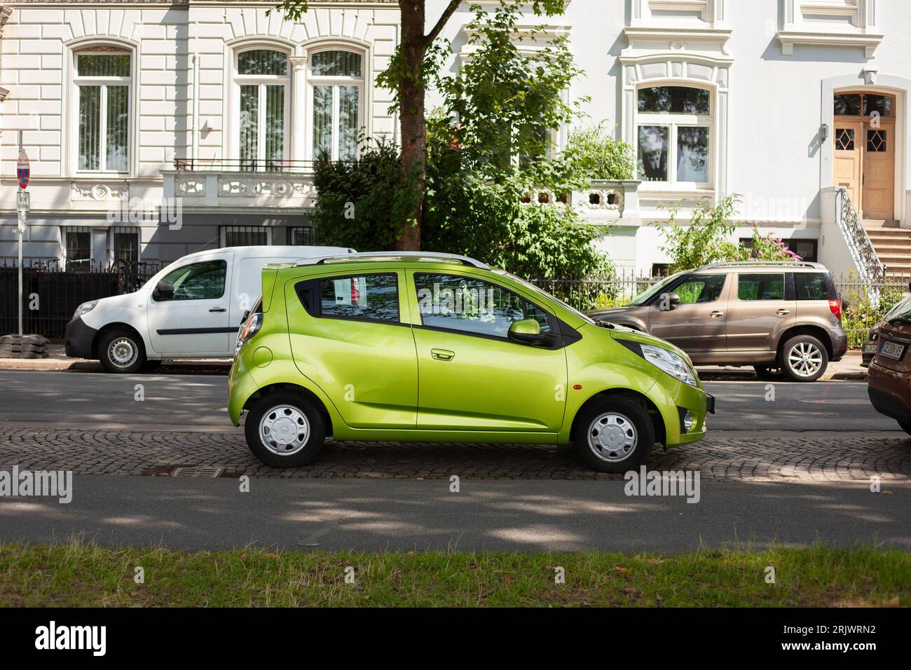 Bremen, Germany. August 22, 2023. Small chevrolet spark parked in the city Stock Photo