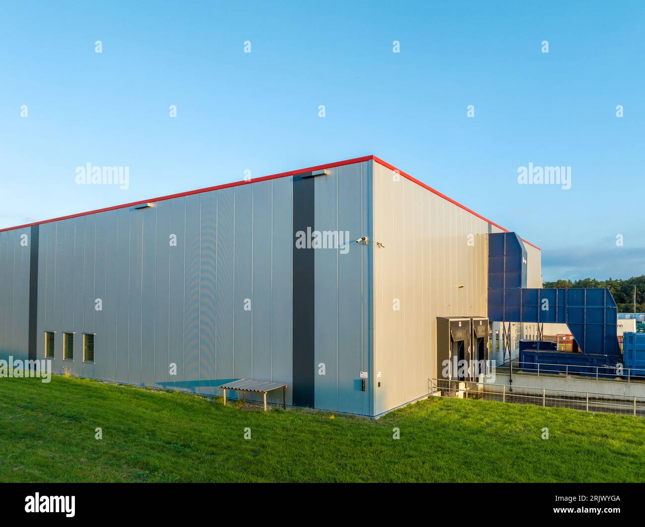 exterior of a large warehouse in the netherlands Stock Photo